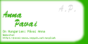 anna pavai business card